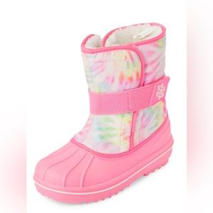 Girls tie dye fur lined snow boots size 1